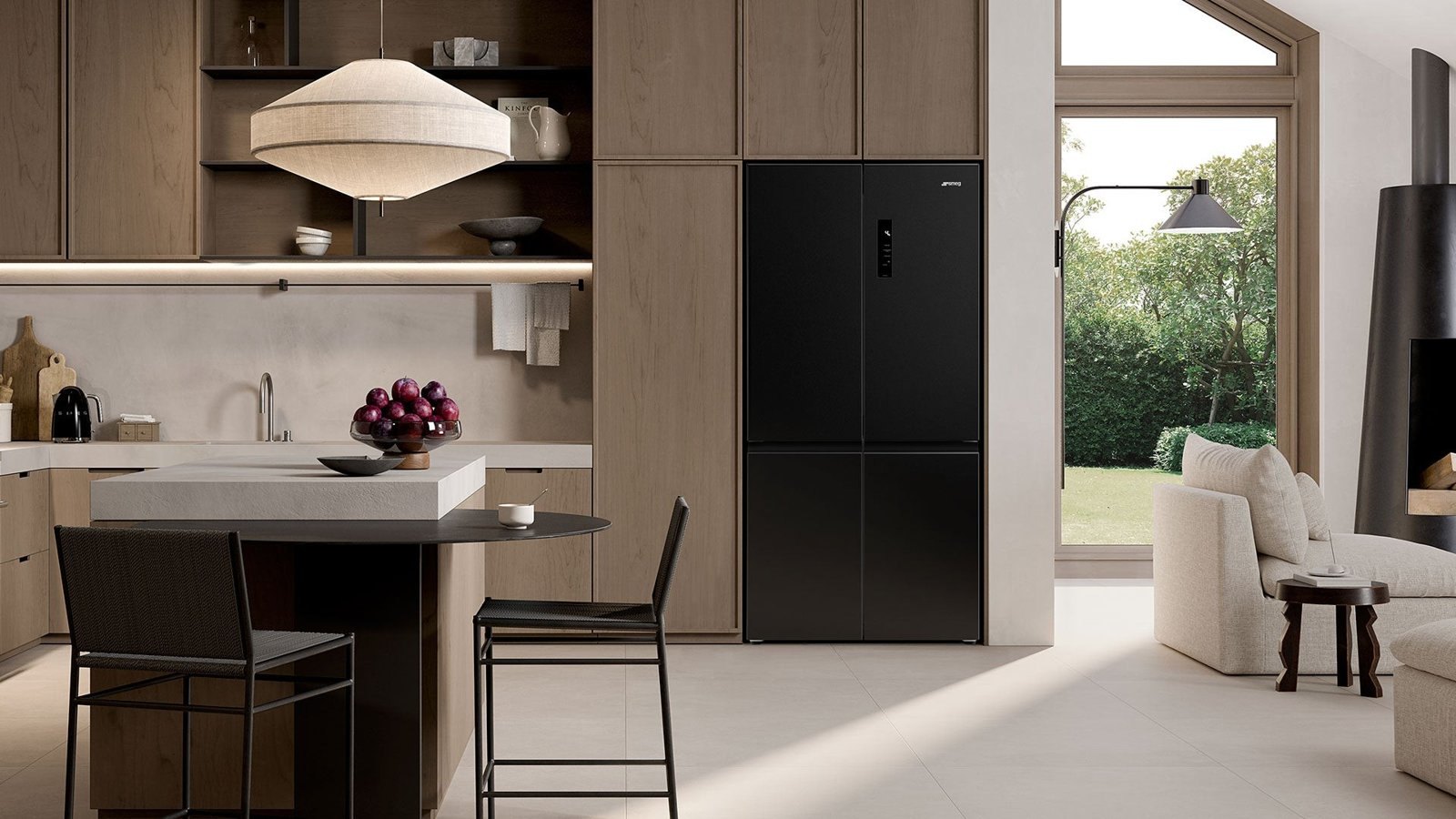 Cocina contemporánea con equipamiento Smeg